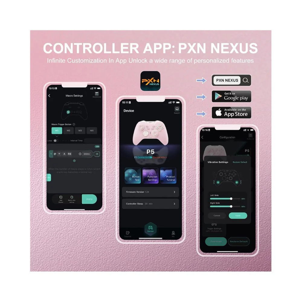 PXN P5 Wireless Gaming Controller 1000Hz Hall for PC Switch iOS Android Pink - Image 7