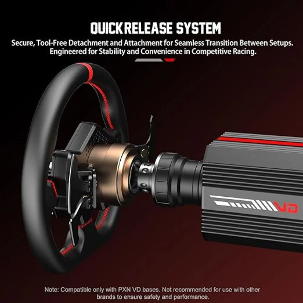 PXN WDS R2 300mm Racing Steering Wheel with LED RPM and Quick Release - Image 7